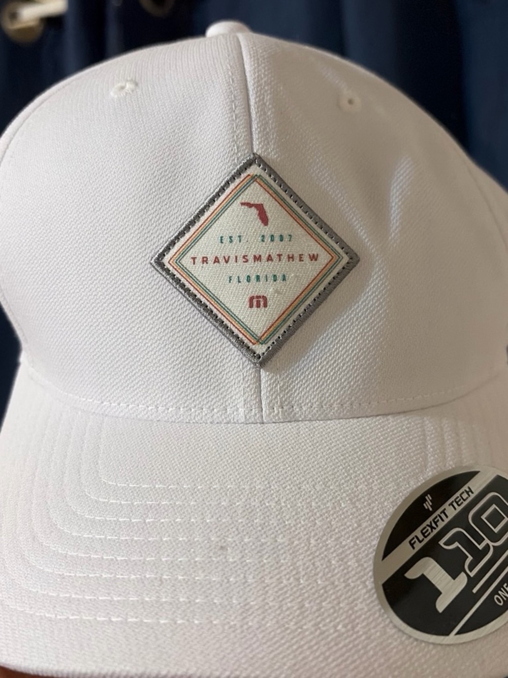 Travis Mathew White Diamond Patch Flexfit Hat